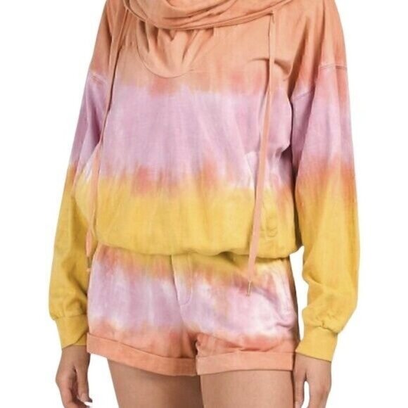 NWT Young Fabulous & Broke Piper Ombré Tie Dye Oversized Cowl Hoodie Women’s XS - Picture 4 of 12
